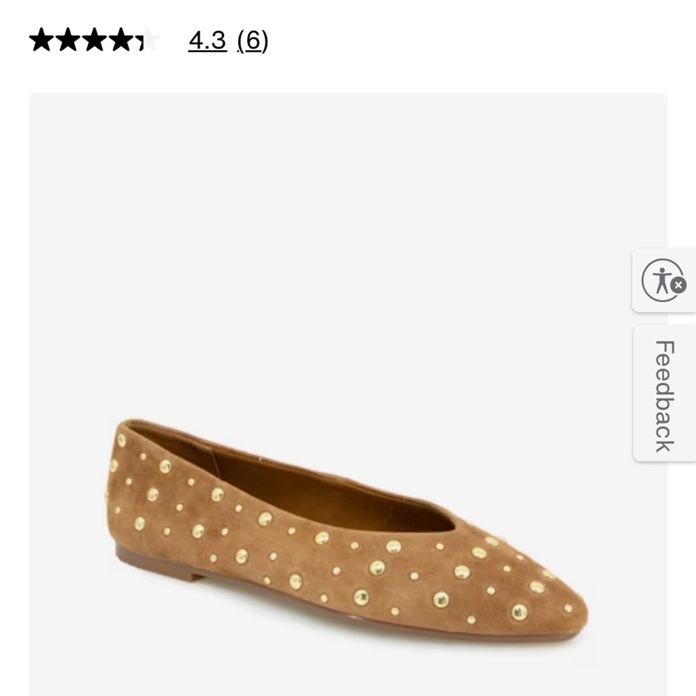 Splendid Latouche Tan studded flats NWOT